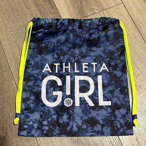 ATHLETA GIRL Blue Sac Drawcord Backpack Sport Bag Cinch Sack